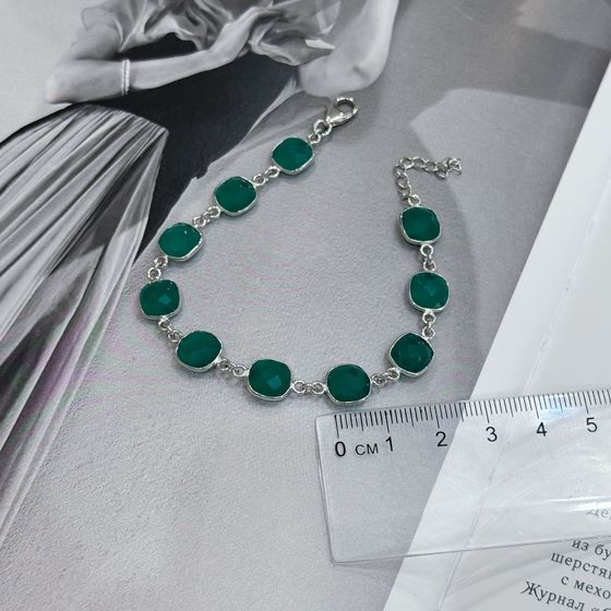 Серебряный браслет с агатом 23.808ct