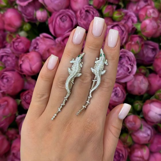 Серебряные серьги с фианитами