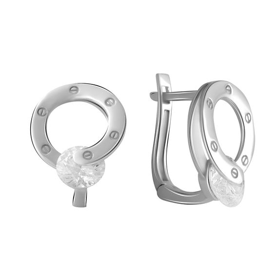 Золотые серьги с фианитами 0.6ct