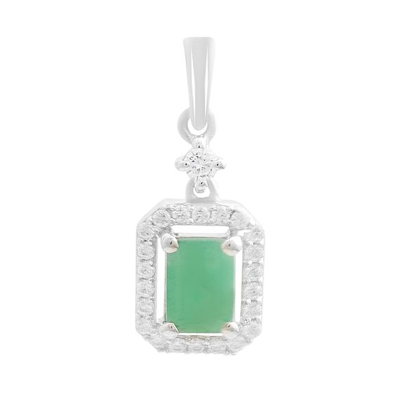 Серебряная подвеска с изумрудом 1.56ct