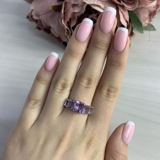 Серебряное кольцо с аметистом 3.458ct