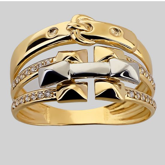 Золотое кольцо с фианитами 0.28ct