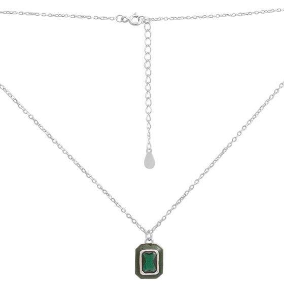Серебряное колье с фианитами, емаллю