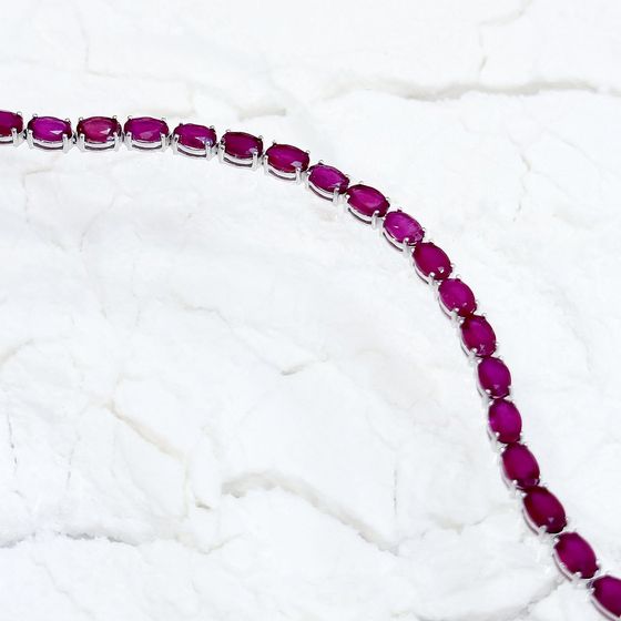 Серебряный браслет с рубином 15.363ct