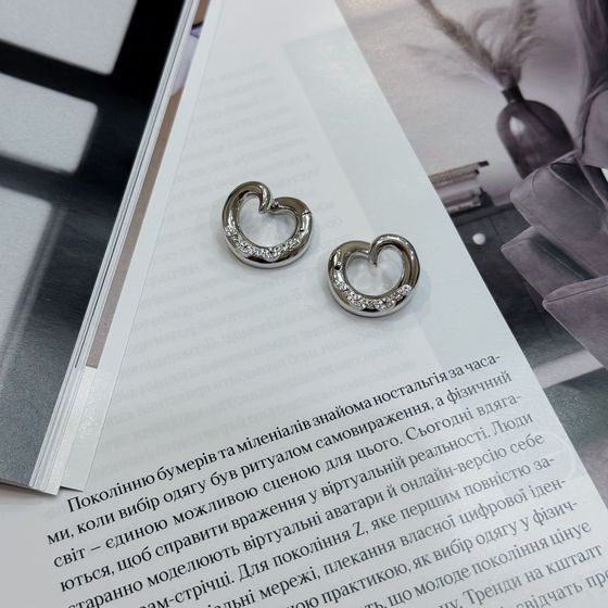 Серебряные серьги с фианитами