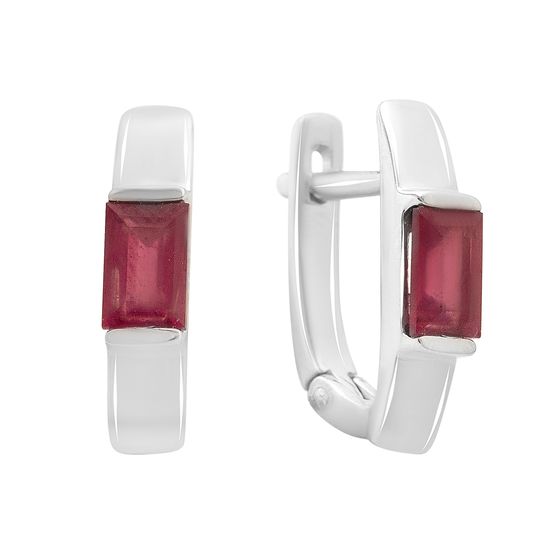 Серебряные серьги с рубином 1.625ct