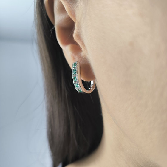 Серебряные серьги с агатом 1.31ct