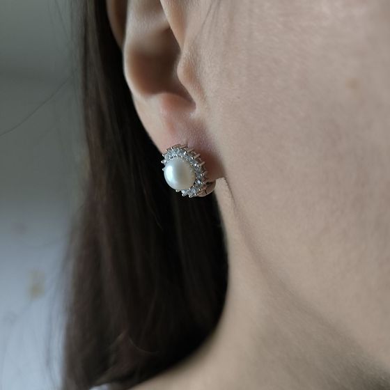 Серебряные серьги с жемчугом