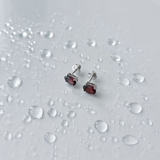 Серебряные серьги с гранатом 3.345ct