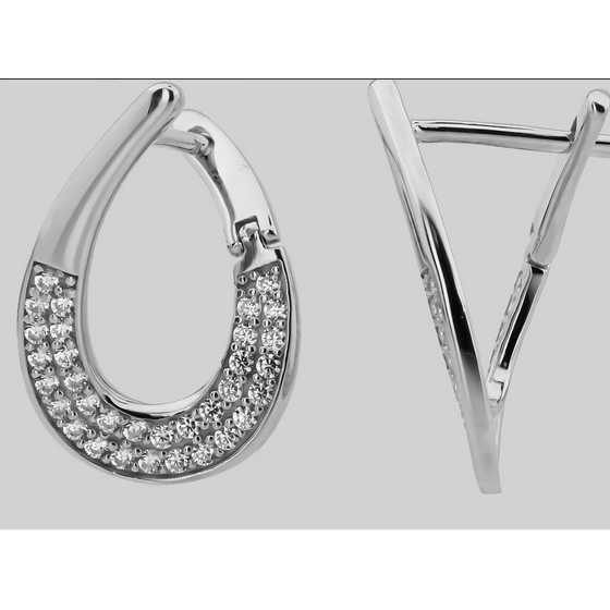 Золотые серьги с фианитами 0.74ct