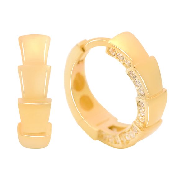 Золотые серьги с фианитами 0.6ct