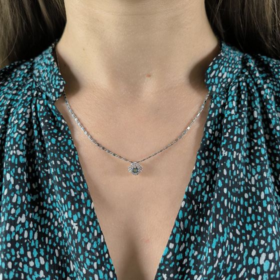 Серебряная подвеска с мистик топазом 0.37ct