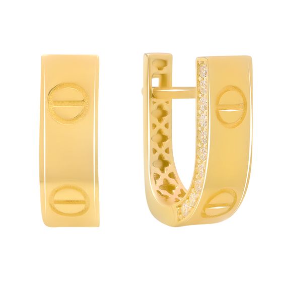 Золотые серьги с фианитами 0.4ct