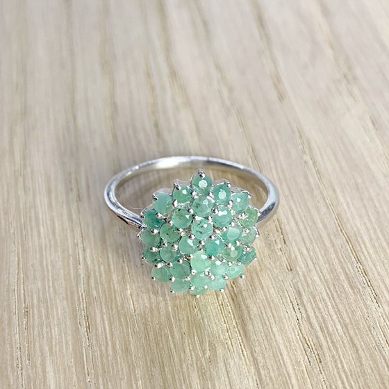 Серебряные серьги с изумрудом 2.606ct