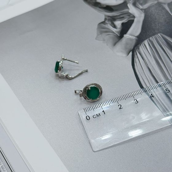 Серебряные серьги с агатом 3.575ct