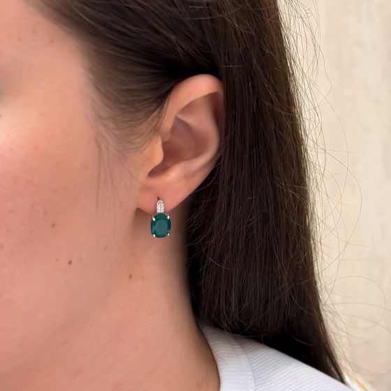 Серебряные серьги с агатом 4.906ct