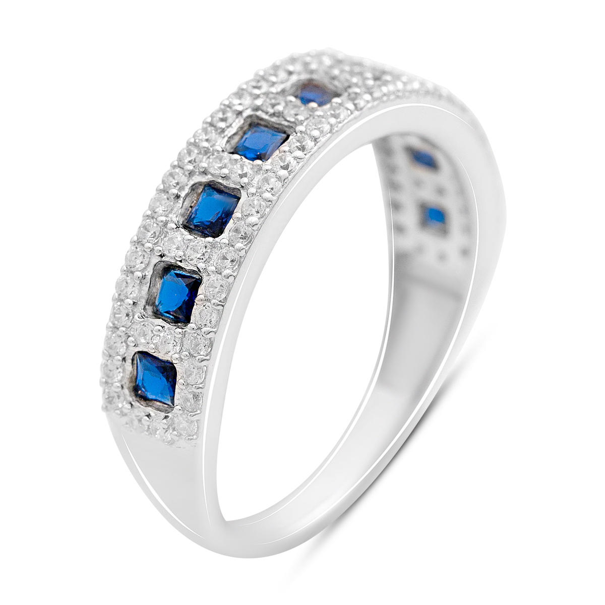 Серебряное кольцо с сапфиром nano 1.213ct