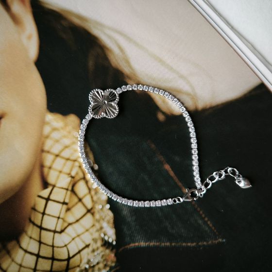 Серебряный браслет с фианитами