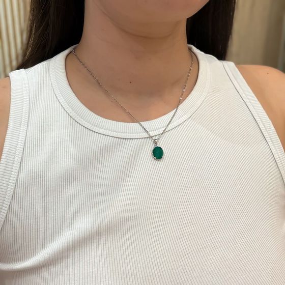 Серебряная подвеска с агатом