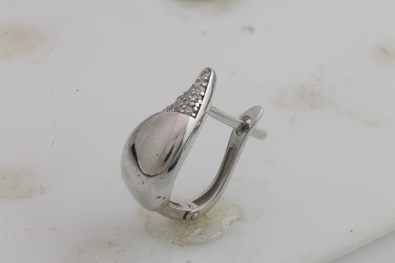 Серебряные серьги с фианитами 0.28ct