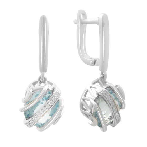 Серебряные серьги с топазом 11.96ct