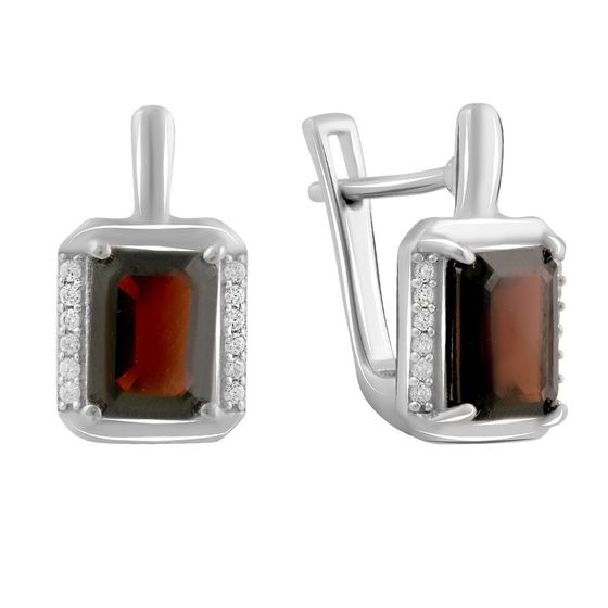 Серебряные серьги с гранатом 3.7ct