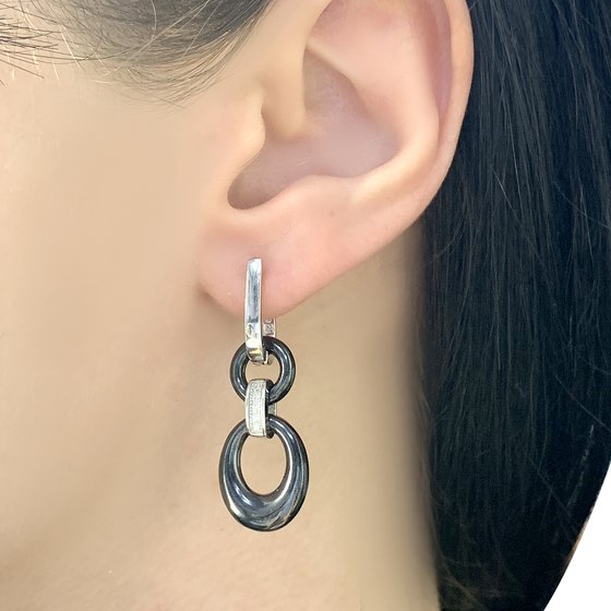 Серебряные серьги с керамикой