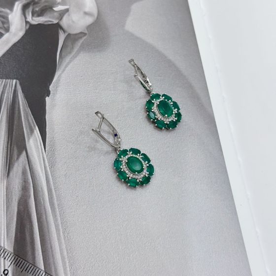 Серебряные серьги с агатом 5.882ct