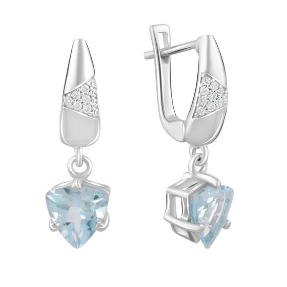 Серебряные серьги с топазом 4.003ct