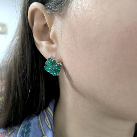 Серебряные серьги с агатом 7.806ct