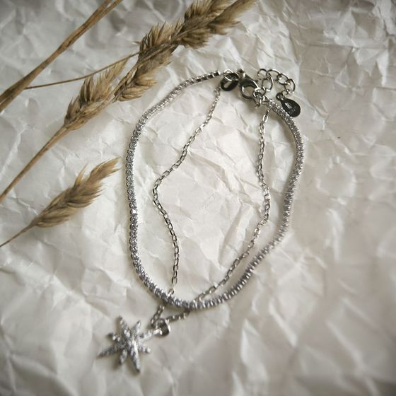 Серебряный браслет с фианитами