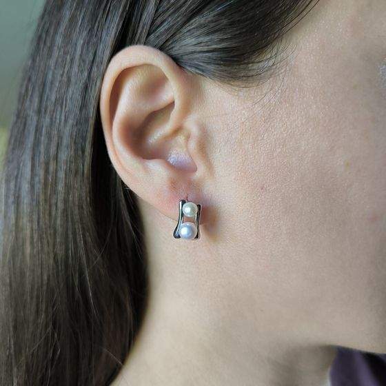 Серебряные серьги с жемчугом 4.75ct
