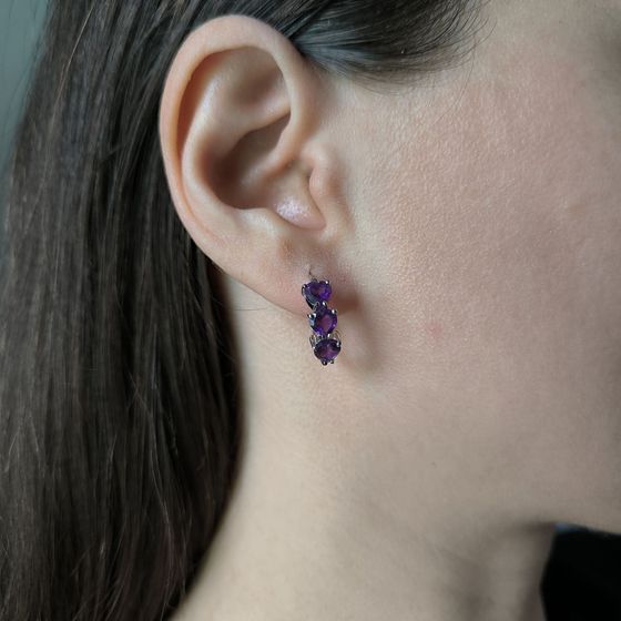 Серебряные серьги с аметистом 2.367ct
