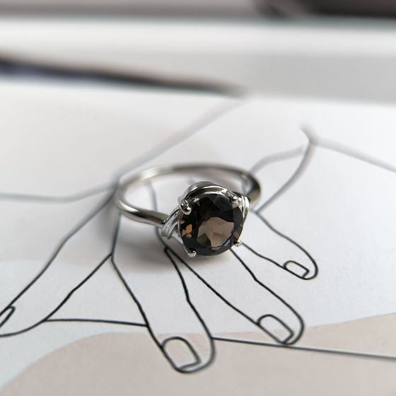 Серебряное кольцо с раухтопазом (дымчатым кварцем) 1.683ct
