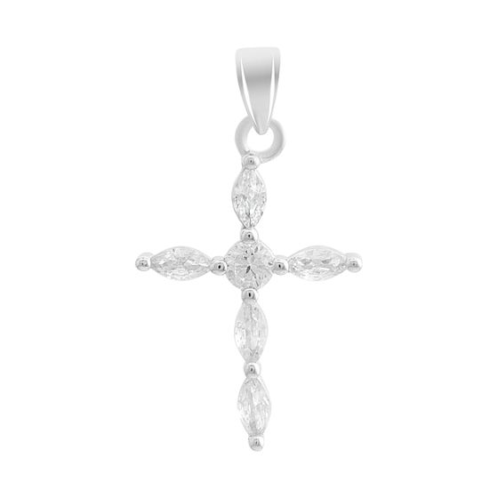 Серебряный крестик с фианитами
