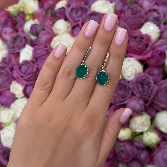 Серебряные серьги с агатом