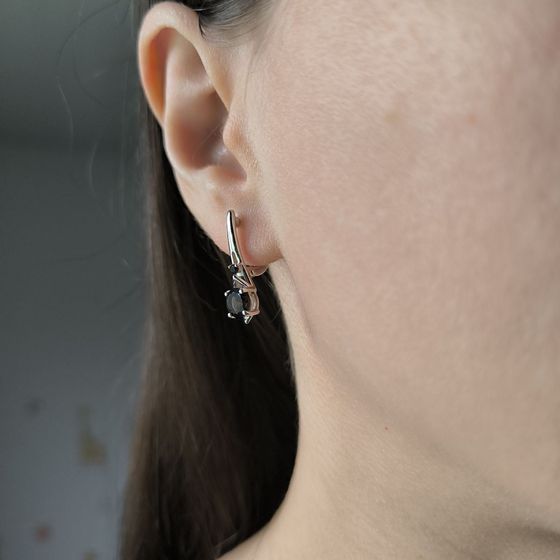 Серебряные серьги с раухтопазом (дымчатым кварцем) 1.617ct