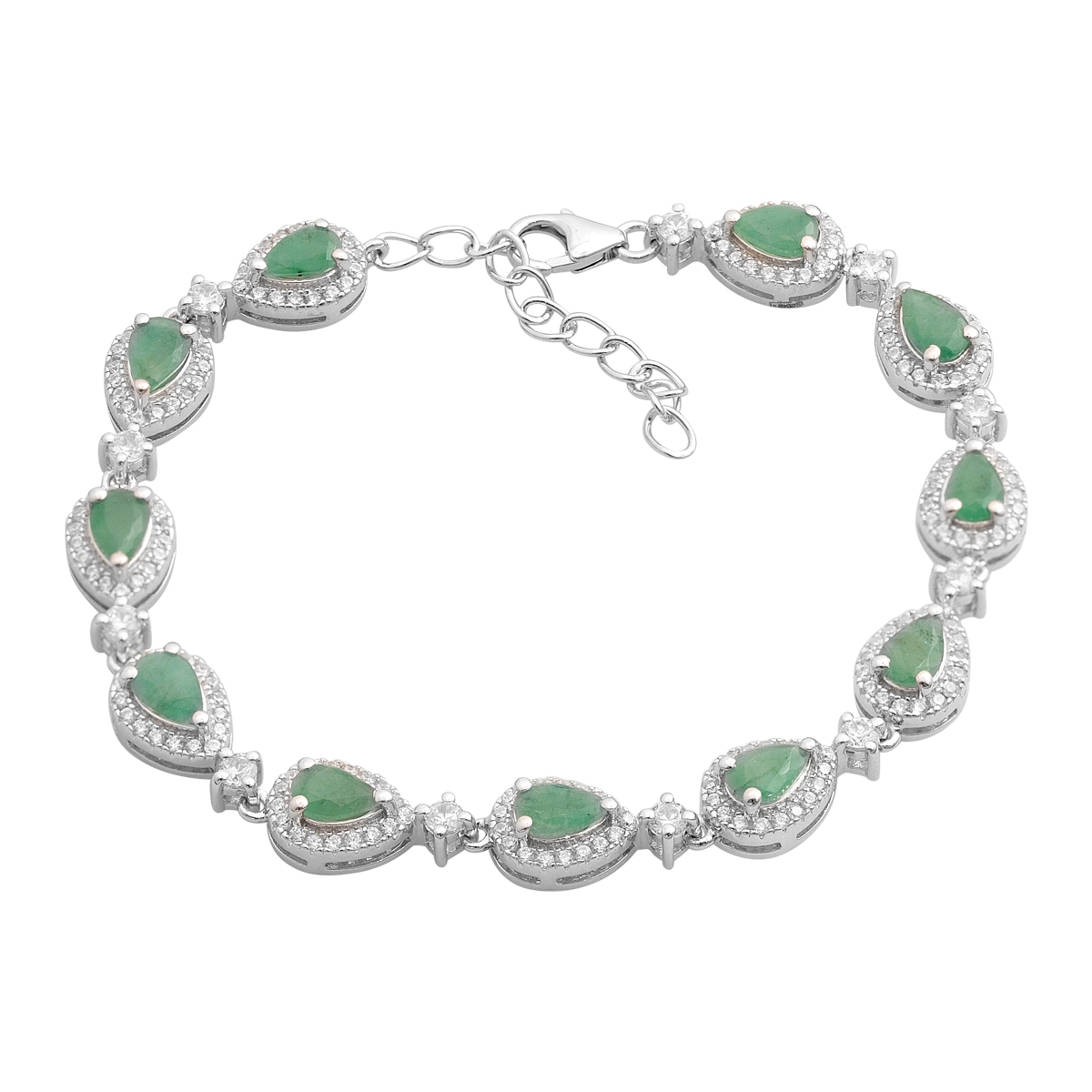 Серебряный браслет с изумрудом 7.445ct