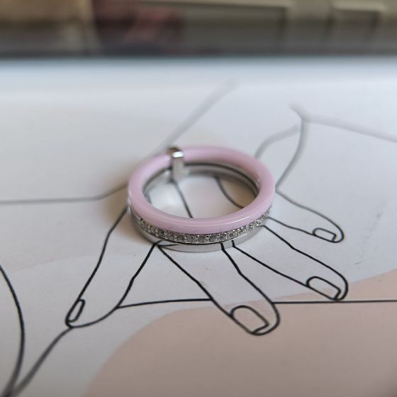 Серебряное кольцо с керамикой