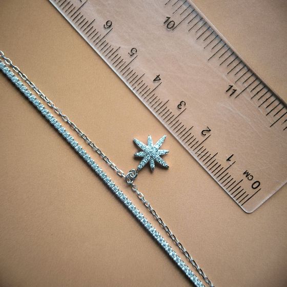 Серебряный браслет с фианитами