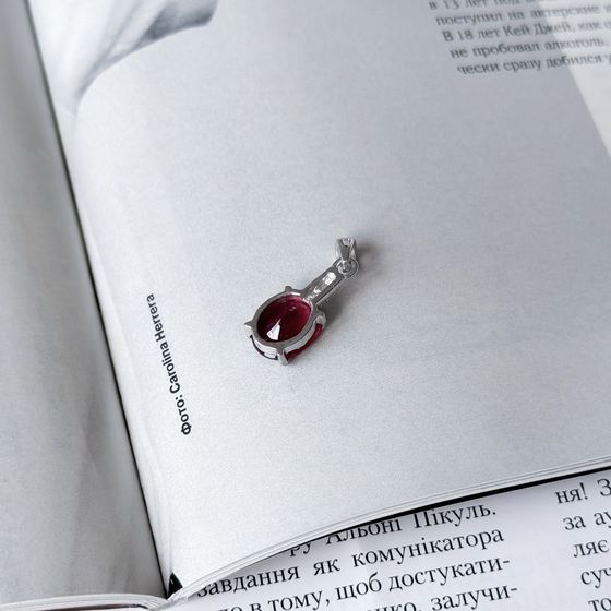 Серебряная подвеска с рубином 3.565ct