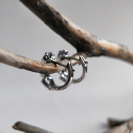 Серебряные серьги с топазом 3.189ct, фианитами