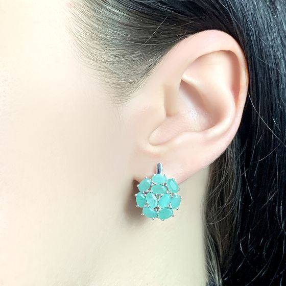 Серебряные серьги с изумрудом 2.313ct