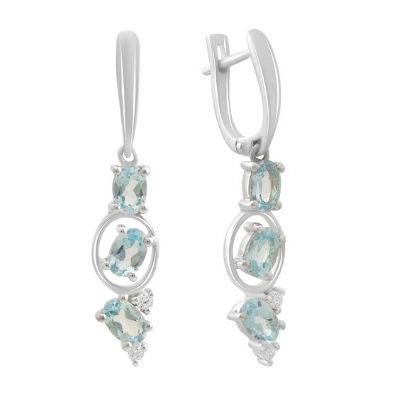 Серебряные серьги с топазом 3.367ct