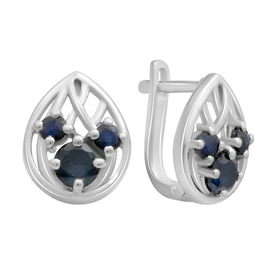 Серебряные серьги с сапфиром 2.238ct