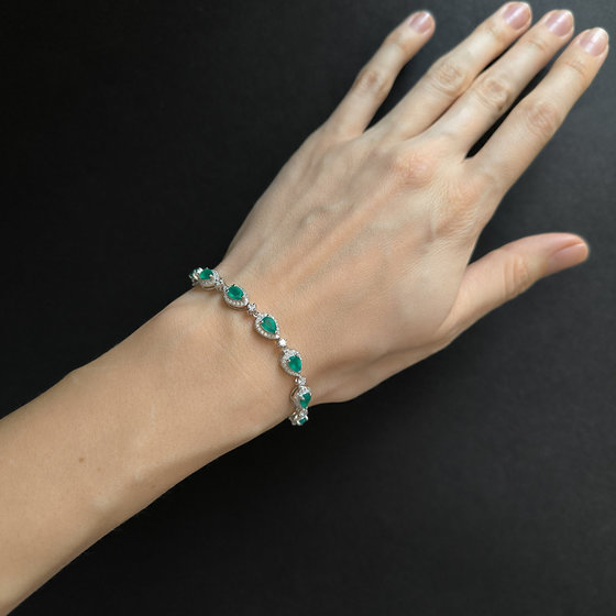 Серебряный браслет с агатом 7.282ct