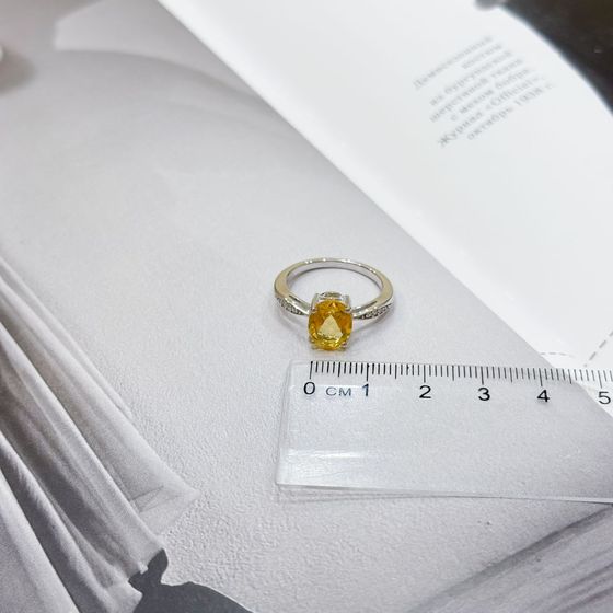 Серебряное кольцо с цитрином nano 2.36ct