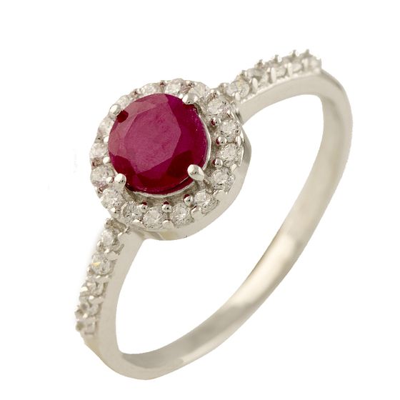 Серебряное кольцо с рубином 1.028ct
