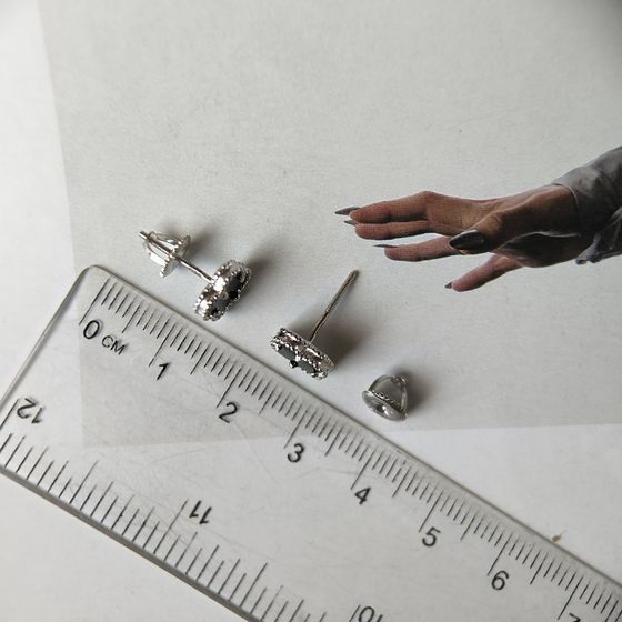 Серебряные серьги с ониксом