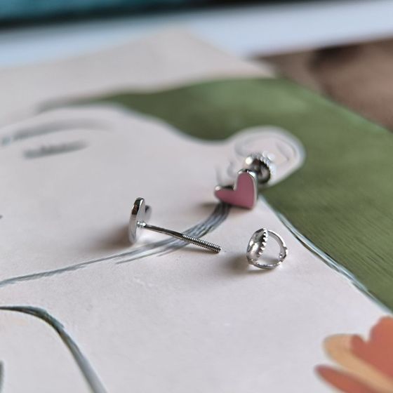 Серебряные серьги с емаллю